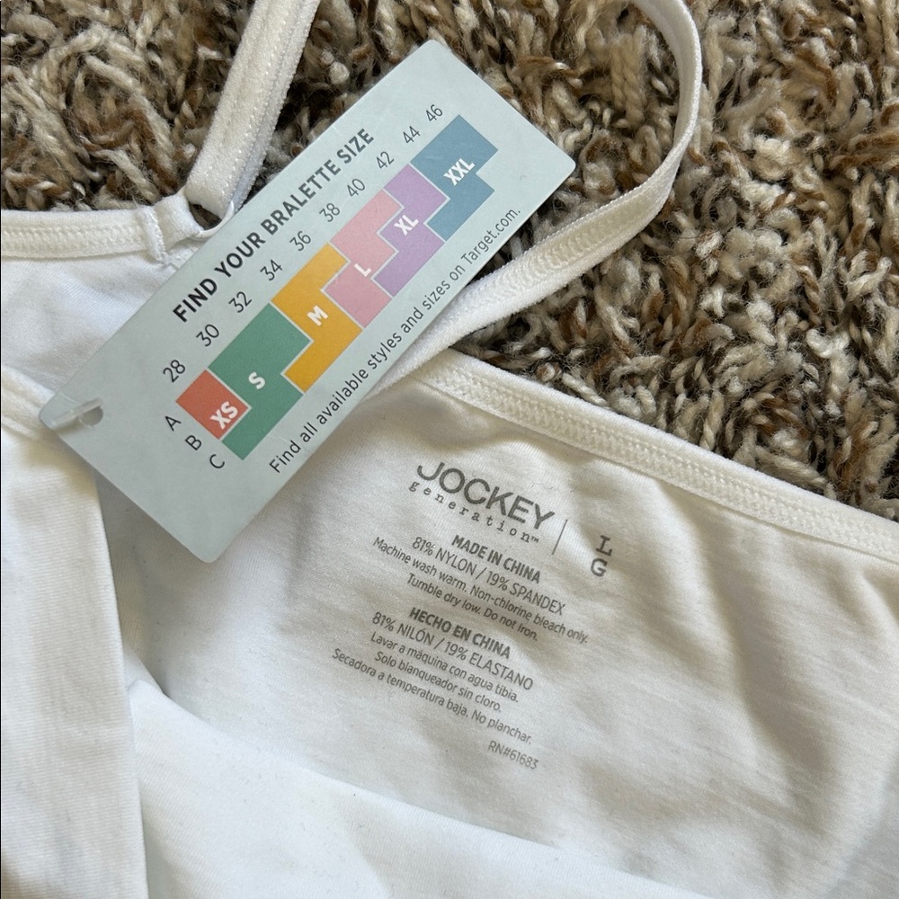 Jockey White Seamless Crop Bralette with Thin Straps - Picture 4 of 7